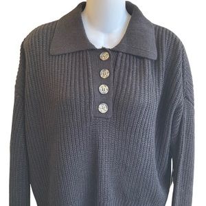 NWT Black Short Sweater Buttons Collared Junior Small Society 212